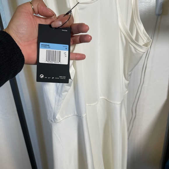 Nike White Sleeveless Midi Athletic Dress with Black Swoosh - Picture 6 of 7